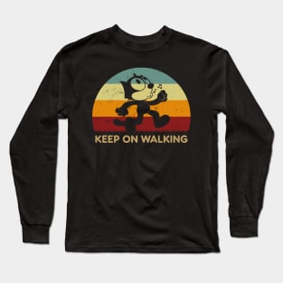 Retro Sunset - Felix The Cat Walk Keep On Walking Long Sleeve T-Shirt